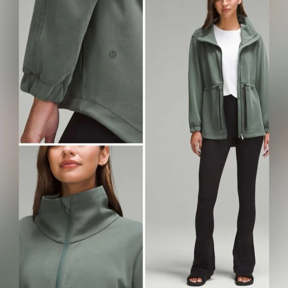 NWT Lululemon Softstreme Cinch-Waist Jacket Smoked Spruce Size 6 - Picture 6 of 15
